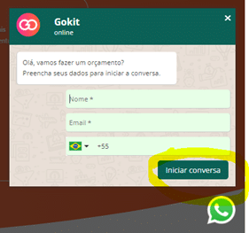 Exemplo de CTA para botão do WhatsApp